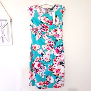 New Karin Stevens floral sheath Dress